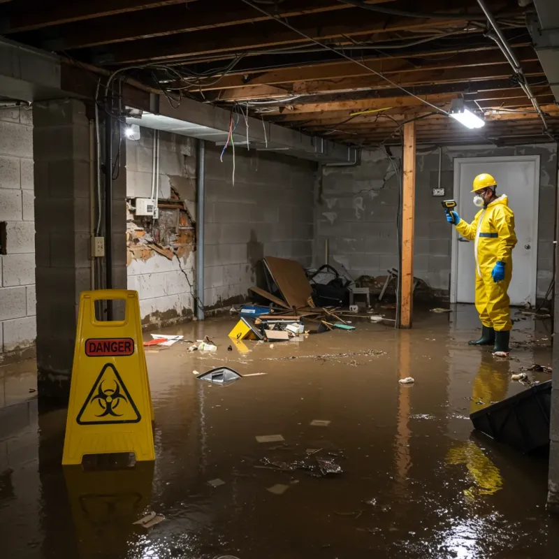 Flooded Basement Electrical Hazard in Clay County, AL Property