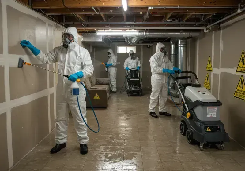 Basement Moisture Removal and Structural Drying process in Clay County, AL